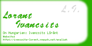 lorant ivancsits business card